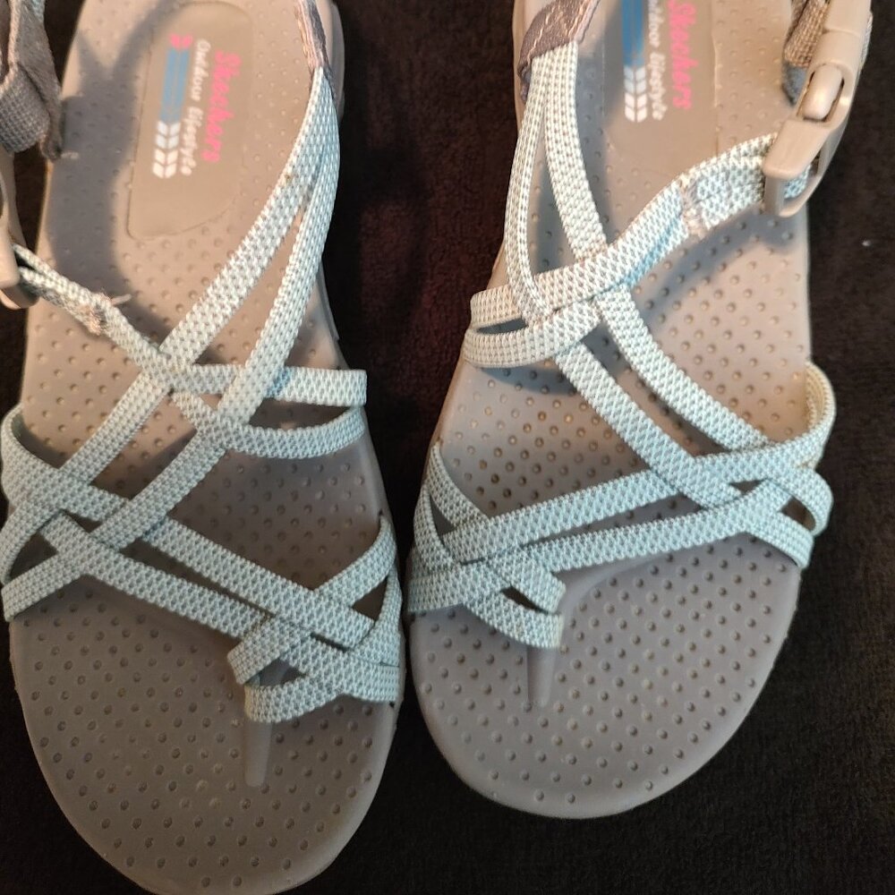 Shoes, sandals, Skechers, blue, size 6